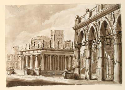 Scenografia, Piazza con edificio pubblico da Unknown artist