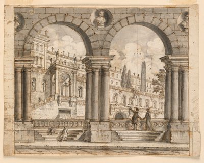Scenografia, strada e palazzi da Unknown artist