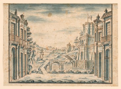 Scenografia, vista della città da Unknown artist