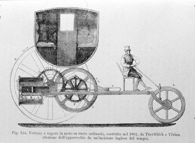 Automobile a vapore montata sull