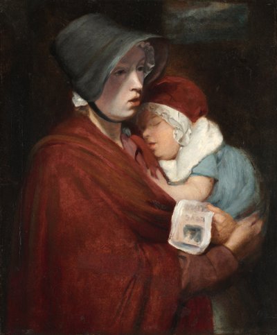 Cantante di strada e bambino da Unknown artist