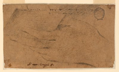 Studio: La mano sinistra di una donna che tiene un foglio di carta da Unknown artist