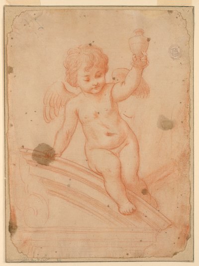Studio di angelo con vaso da Unknown artist