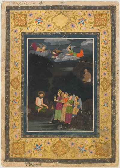 Sultano Ibrahim ibn Adham di Balkh visitato dagli angeli da Unknown artist