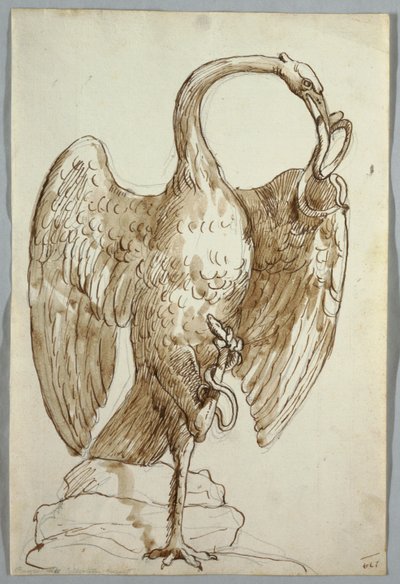 Cigno e Due Serpenti da Unknown artist