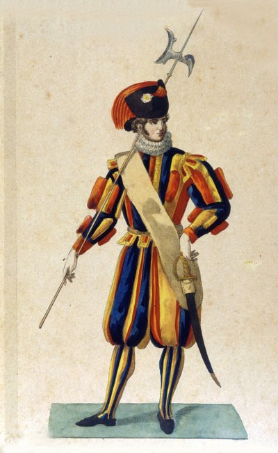 Guardia svizzera della Città del Vaticano in piccola uniforme da Unknown artist