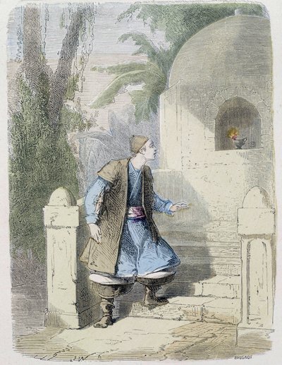 Racconto: Aladino che prende la lampada nella nicchia - in "Le Mille e una Notte", ed. Emile Guérin, raccontato da Md Boudet, Parigi, n.d. da Unknown artist