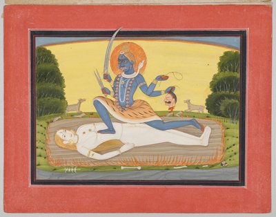 Devi Tantrica su Shiva, da una Serie di Mandi Devi da Unknown artist