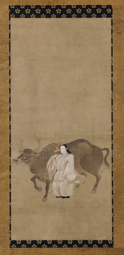 Tenjin (Sugawara no Michizane) con un bue da Unknown artist