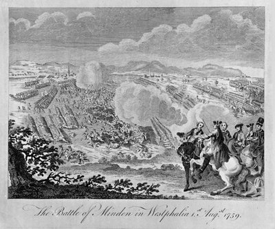 La battaglia di Minden in Westfalia da Unknown artist