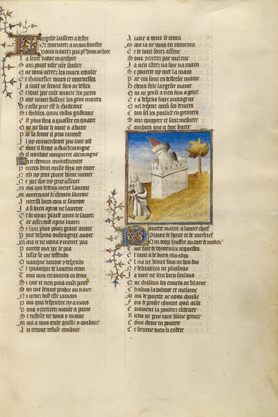 Il castello della generosità che crolla sul sentiero davanti alla personificazione della povertà da Unknown artist