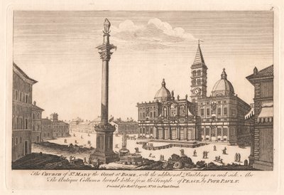 La Chiesa di Santa Maria Maggiore a Roma, con gli edifici aggiuntivi su ciascun lato; Anche la Colonna Antica portata qui dal Tempio della Pace, da Papa Paolo V da Unknown artist