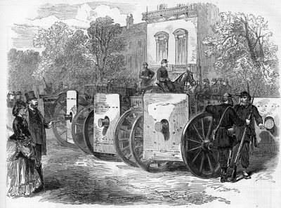 La Comune di Parigi nel 1871. Mitragliatrice corazzata usata dai federati (comunardi) da Unknown artist