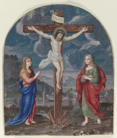 La crocifissione: Miniatura estratta da un libro di preghiere da Unknown artist