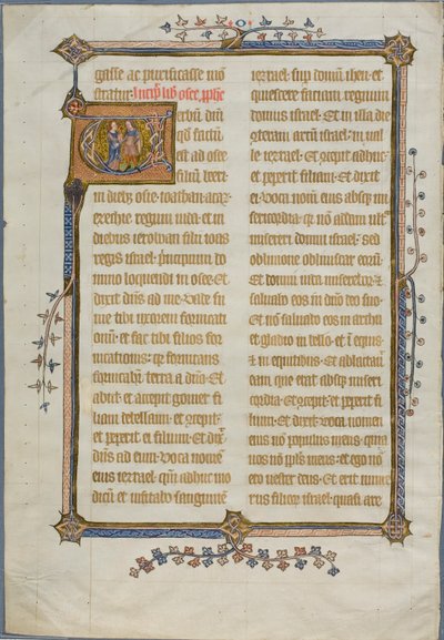 Il matrimonio di Osea e Gomer in una "V" iniziale storicizzata di una Bibbia da Unknown artist