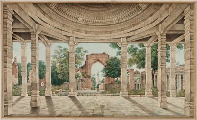 La moschea di Delhi e il pilastro di ferro da Unknown artist