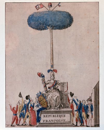 Il Popolo è Sovrano - Allegoria della Repubblica Francese e Albero della Libertà da Unknown artist