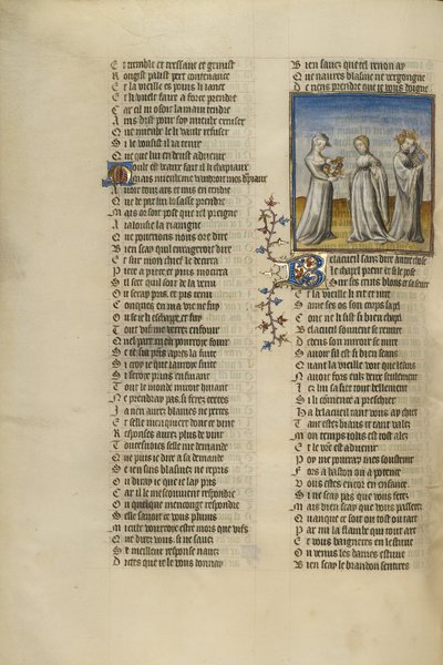 La personificazione della vecchiaia che regala una ghirlanda alla buona accoglienza da Unknown artist