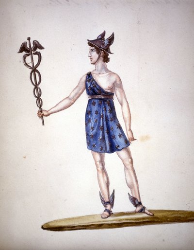 Il dio romano Mercurio o Hermes tra i Greci. da Unknown artist