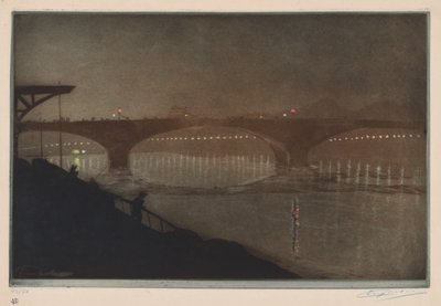 Il ponte di Solferino: Effetto notturno da Unknown artist