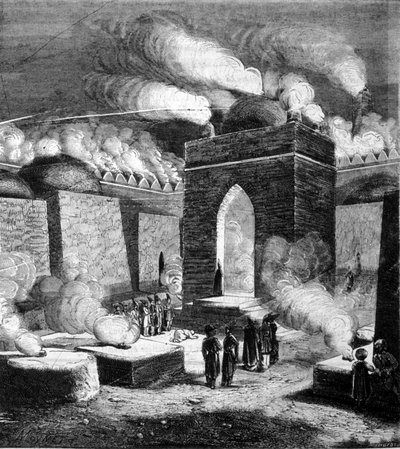 Il Tempio del Fuoco di Atesh - gah a Baku, Azerbaigian (incisione del XIX secolo) da Unknown artist