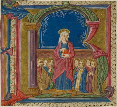La Vergine adorata dai santi in un