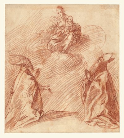 La Vergine e il Bambino che appaiono a due vescovi da Unknown artist