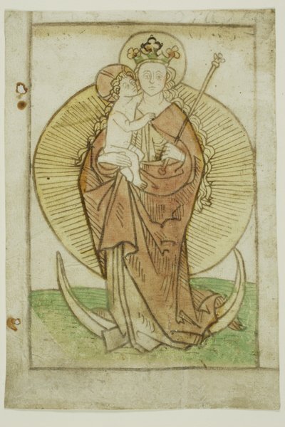 La Vergine e il Bambino con corona e scettro su una mezzaluna da Unknown artist
