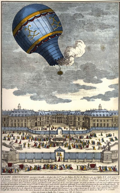 Il globo aerostatico costruito a Versailles nel 1783 da Unknown artist