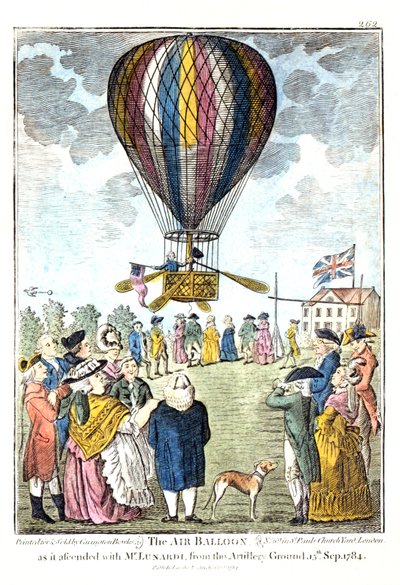 "Il pallone aerostatico mentre ascendeva con Mr Lunardi dal campo di artiglieria, 15 settembre 1784" da Unknown artist