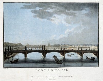 Il ponte Luigi XVI - incisione da Unknown artist