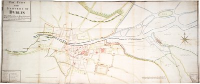 La città e i sobborghi di Dublino da Kilmainham a Rings-End, dove i fiumi, le strade, i vicoli, le chiese, le porte ecc. sono esattamente descritti 15 novembre 1673 da Unknown artist