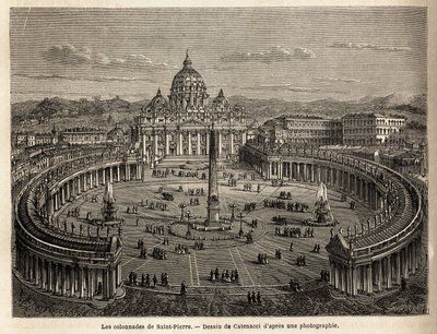 Le colonnate di San Pietro in Vaticano, portate dal Bernini (1598-1680) nel 1655, su un piano ellittico, che divenne un luogo comune dell