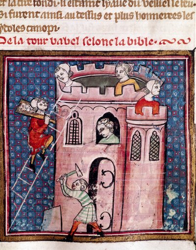 La costruzione della Torre di Babele (dettaglio) da Unknown artist