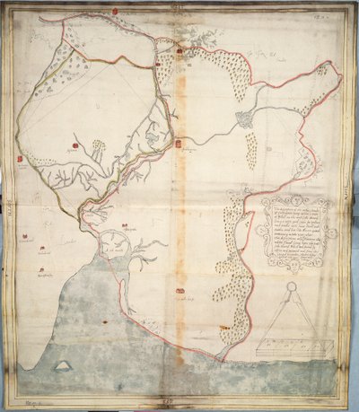 Descrizione del castello e delle terre di Insbeguin a 3 miglia da Yohall sul lato ovest da Unknown artist