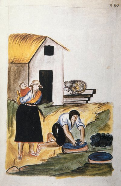 La tintura della lana, dal libro "Trujillo del Peru" o "Codice Martínez Compañón", di Baltazar Martinez Compañón y Bujanda, vescovo di Trujillo (1782-1785) da Unknown artist