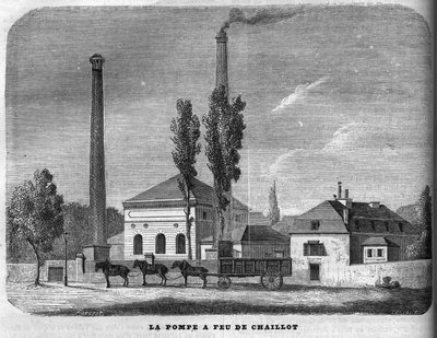 La pompa antincendio di Chaillot nel 1858. da Unknown artist