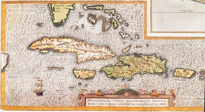 Le isole delle Grandi Antille e delle Piccole Antille nel Mar dei Caraibi (mappa) da Unknown artist