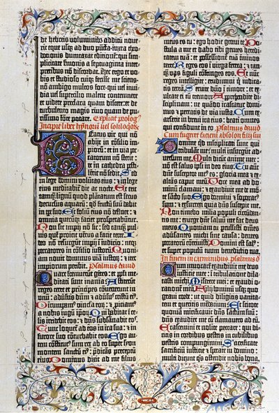 La Bibbia latina di Gutenberg con 42 linee - 1455 da Unknown artist