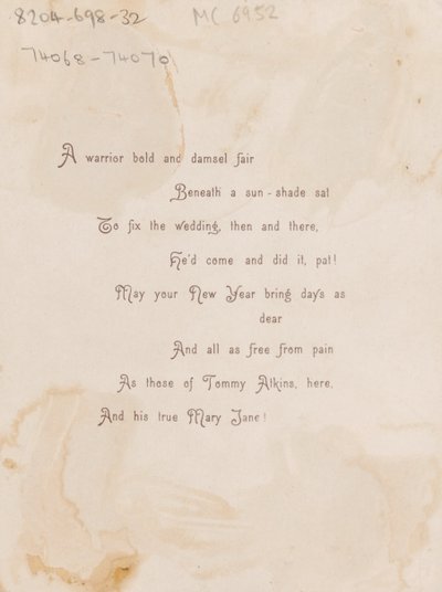La vecchia storia per il nuovo anno, cartolina di Capodanno da Unknown artist