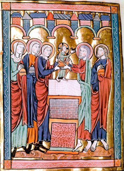 La presentazione al tempio Miniatura tratta da "Liber Psalmorum Cum Calendario" o "Psaltier à l