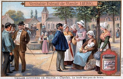 La fattoria affittata nel Charolais - cromolitografia. Liebig, v. 1895 da Unknown artist
