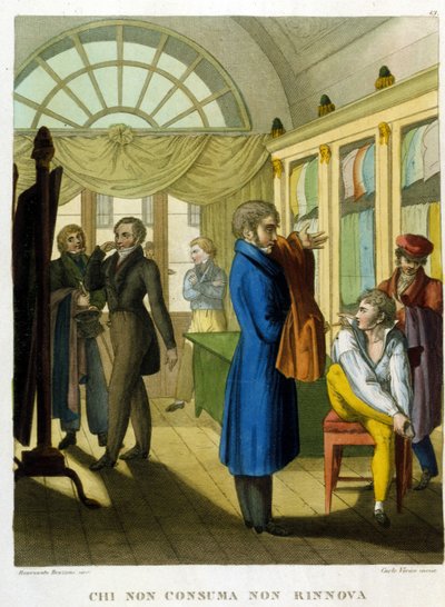 Il detto: "Chi non consuma, non si rinnova" Illustrazione da una raccolta di proverbi del XVIII secolo da Unknown artist