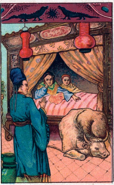 Il terribile cinghiale. Racconto cinese. Cromolitografia della fine del XIX secolo da Unknown artist