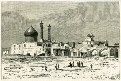 La tomba di Fatma a Koum, incisione di Taylor, da una fotografia, per illustrare la storia "Persia, Caldea e Susiana" nel 1881-82, di Jane Dieulafoy (nata Magre) da Unknown artist