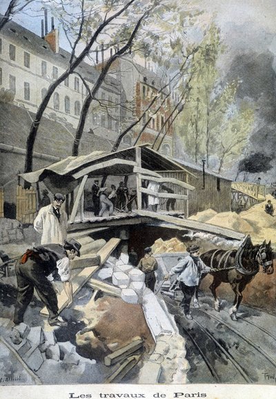 I lavori della metropolitana a Parigi - in "Le Petite Journal", maggio 1899 da Unknown artist