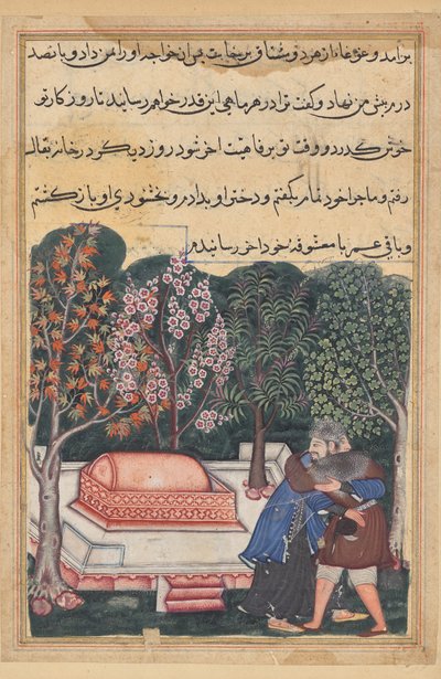 Il giovane di Baghdad si riunisce con la sua schiava, da un Tuti-nama (Storie di un pappagallo): Quarantottesima notte da Unknown artist
