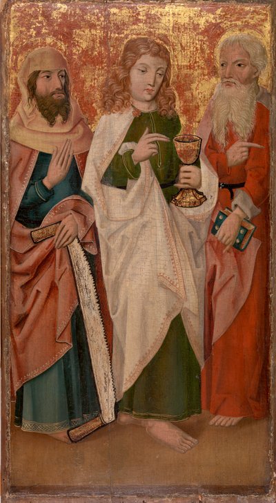 Tre apostoli con croce, calice e libro da Unknown artist