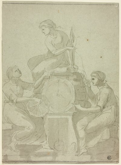 Le tre Parche (Progetto per orologio) da Unknown artist