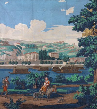 Tre pannelli uniti: Le vedute di Lione da Unknown artist